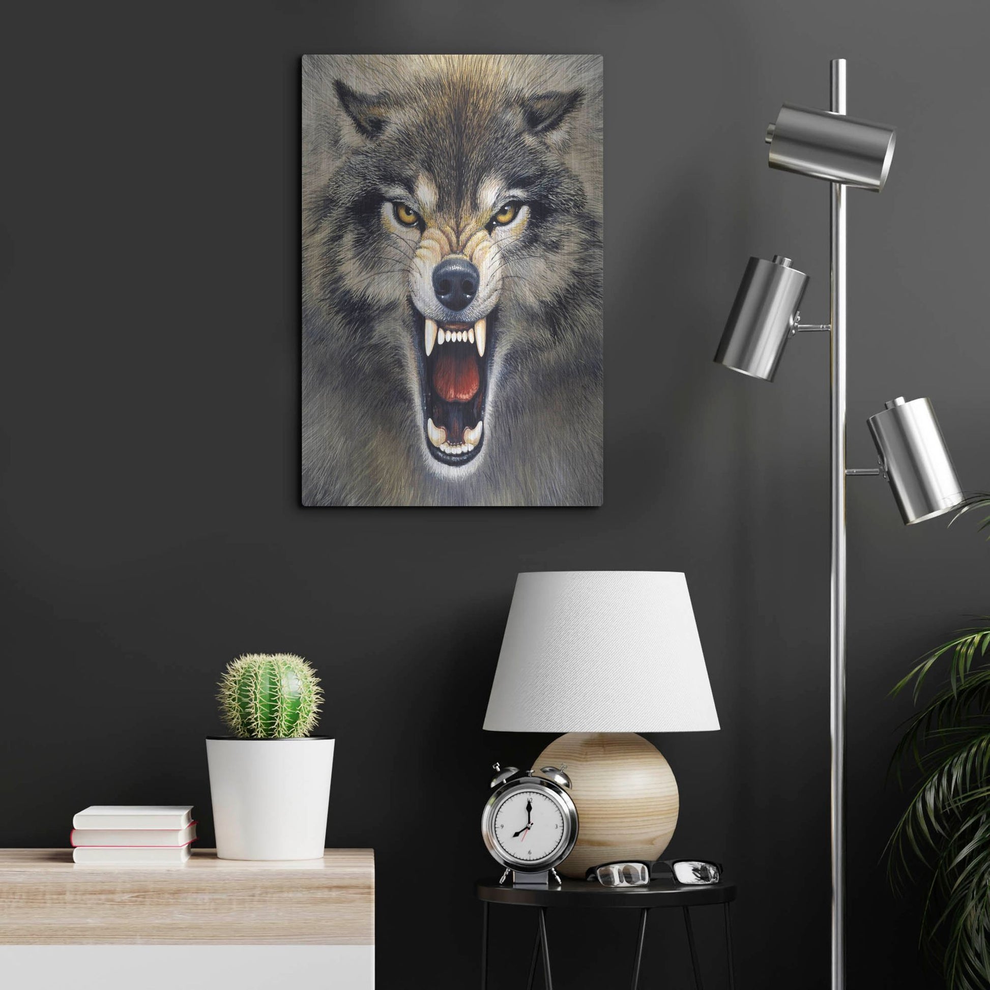 Luxe Metal Art 'Wolf' by Harro Maass, Metal Wall Art,16x24