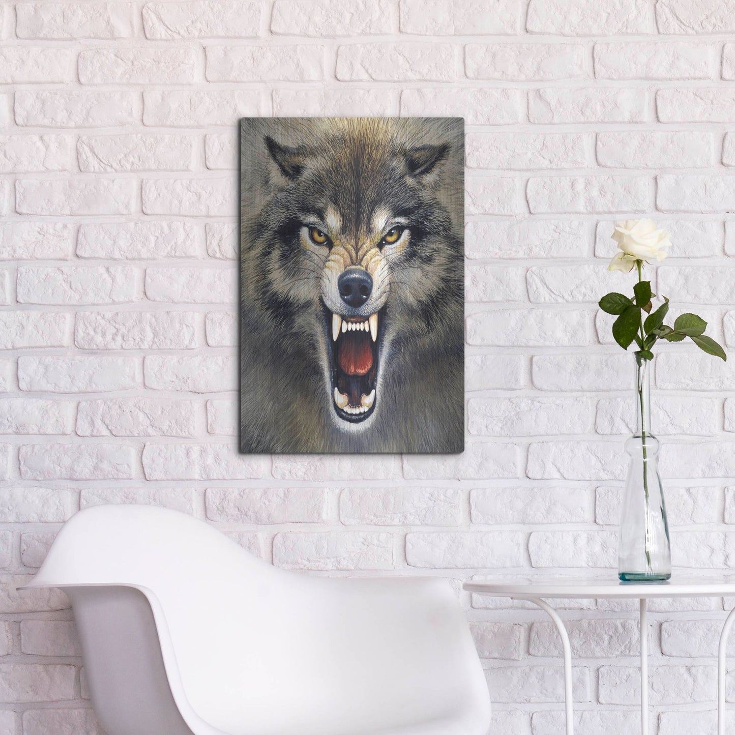 Luxe Metal Art 'Wolf' by Harro Maass, Metal Wall Art,16x24