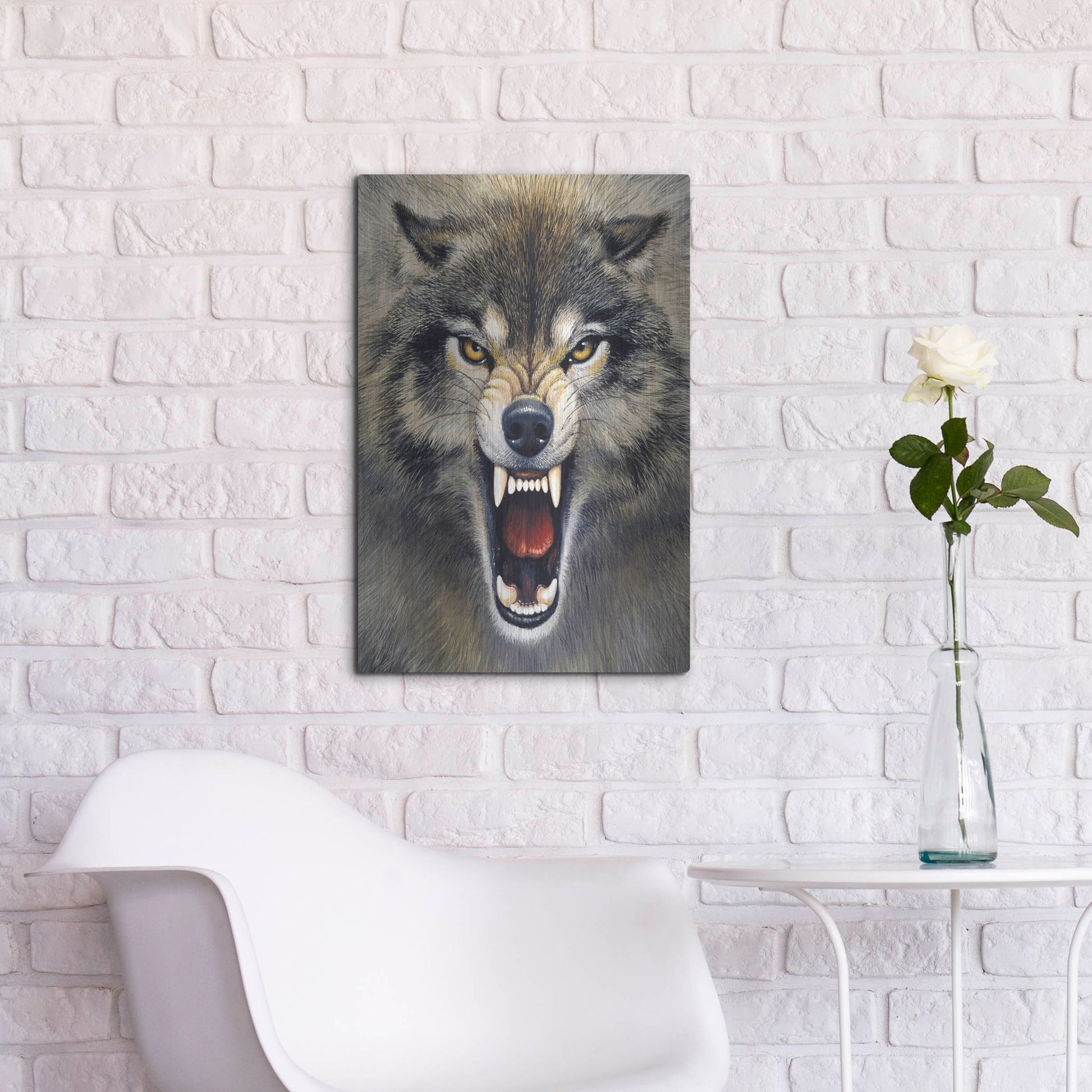 Luxe Metal Art 'Wolf' by Harro Maass, Metal Wall Art,16x24