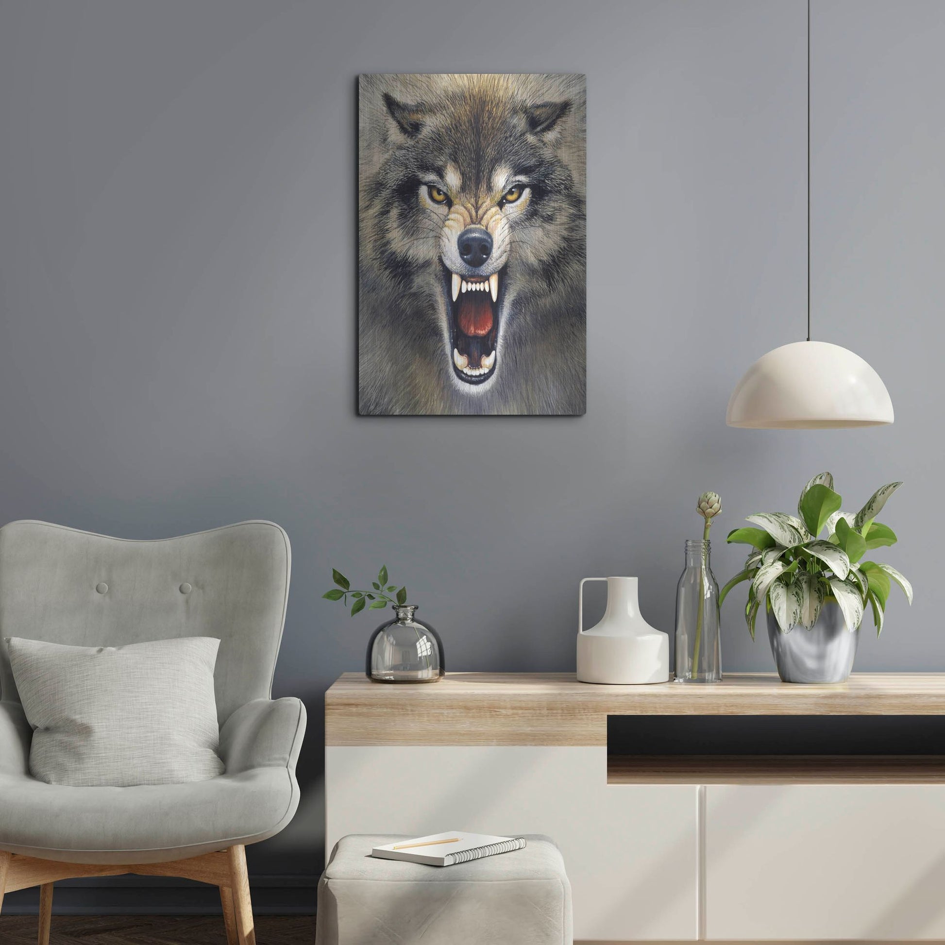Luxe Metal Art 'Wolf' by Harro Maass, Metal Wall Art,16x24