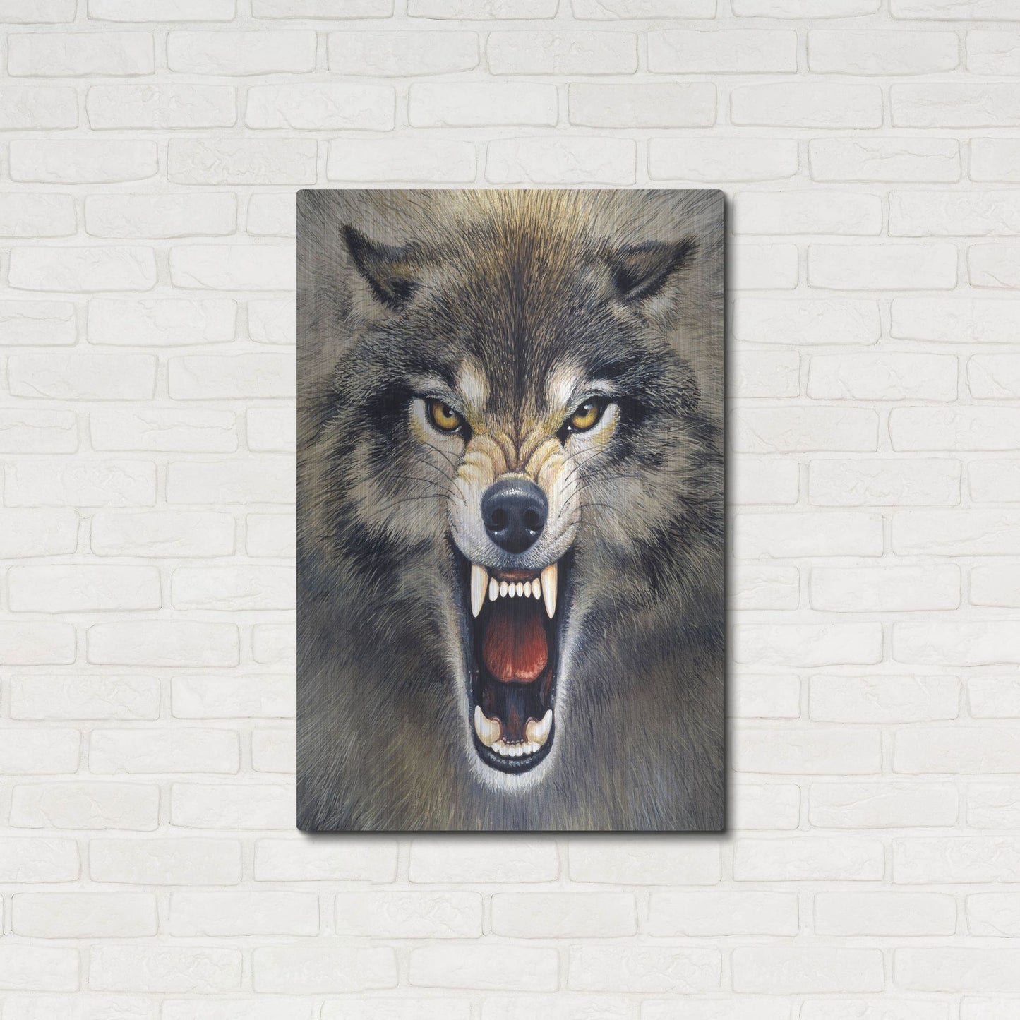 Luxe Metal Art 'Wolf' by Harro Maass, Metal Wall Art,24x36
