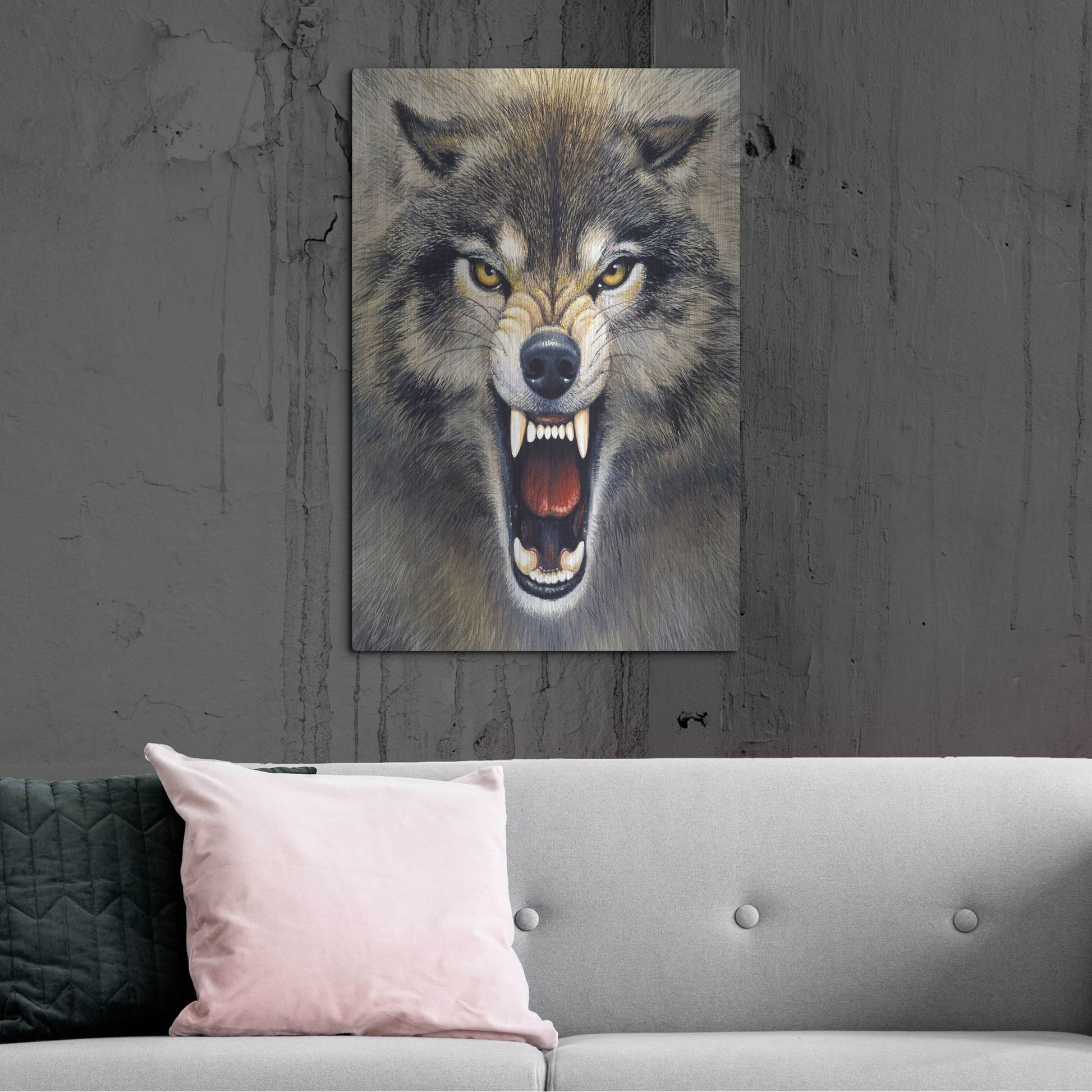 Luxe Metal Art 'Wolf' by Harro Maass, Metal Wall Art,24x36