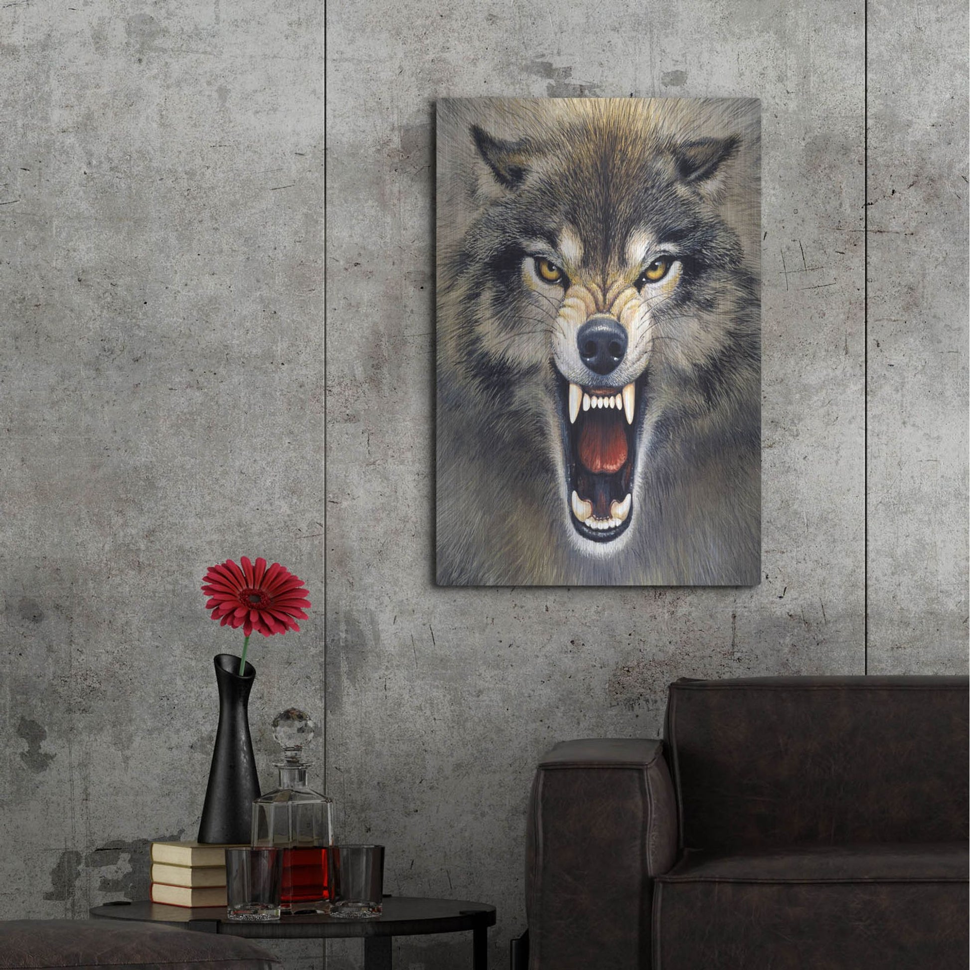Luxe Metal Art 'Wolf' by Harro Maass, Metal Wall Art,24x36