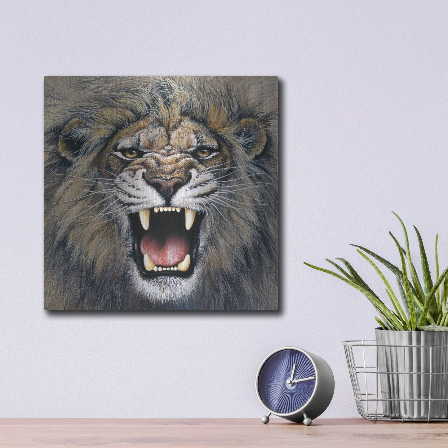 Luxe Metal Art 'Lion' by Harro Maass, Metal Wall Art,12x12