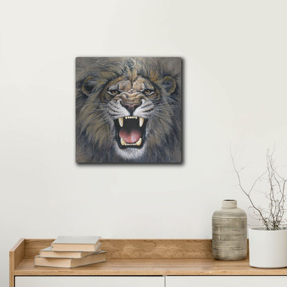 Luxe Metal Art 'Lion' by Harro Maass, Metal Wall Art,12x12