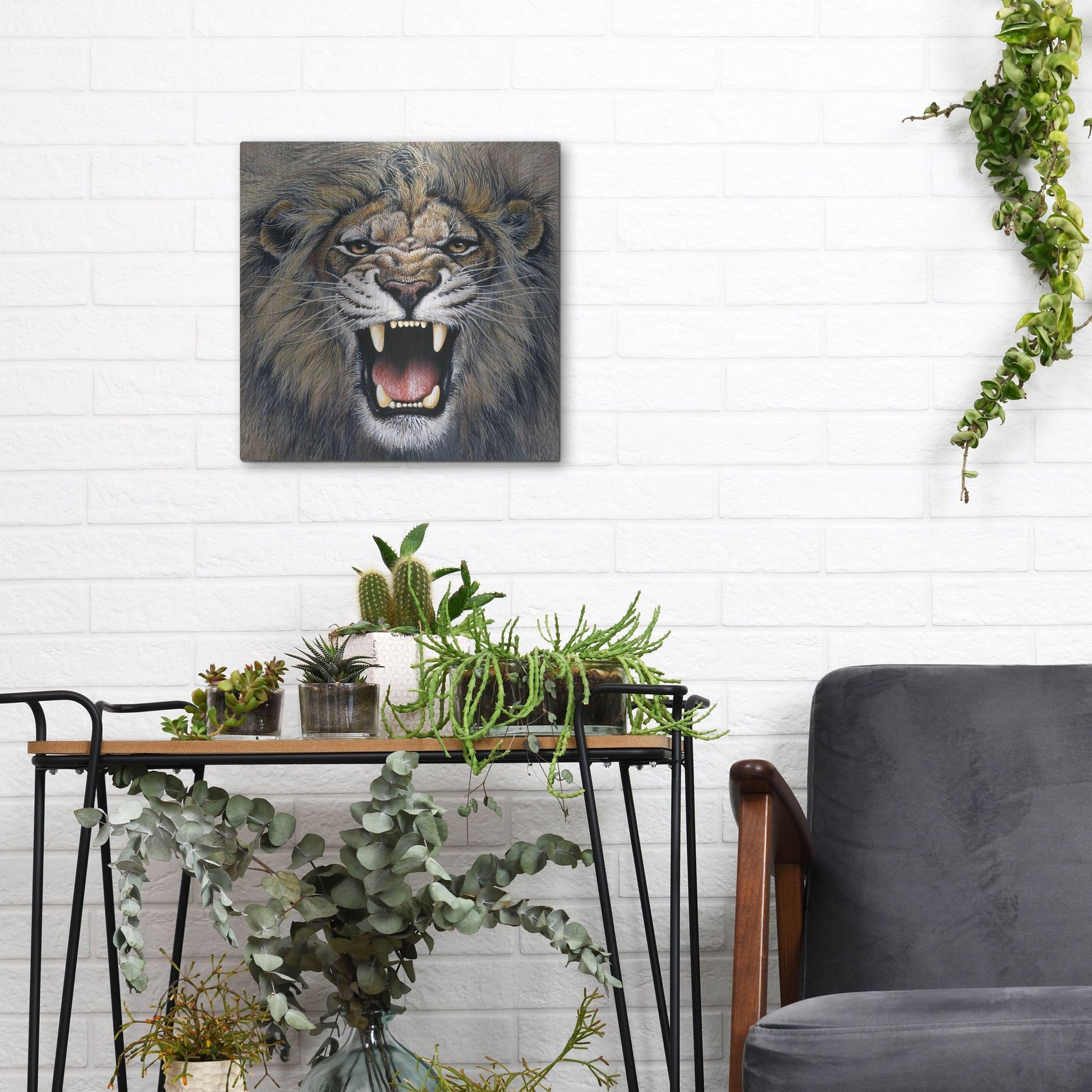 Luxe Metal Art 'Lion' by Harro Maass, Metal Wall Art,12x12