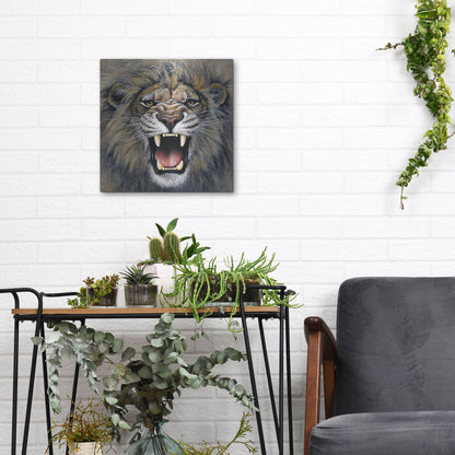 Luxe Metal Art 'Lion' by Harro Maass, Metal Wall Art,12x12