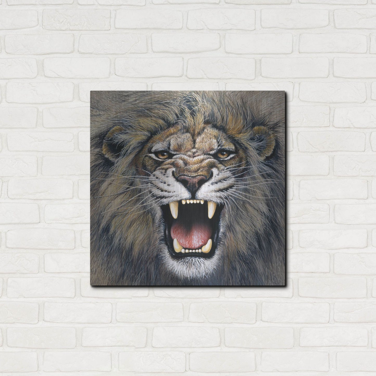 Luxe Metal Art 'Lion' by Harro Maass, Metal Wall Art,24x24