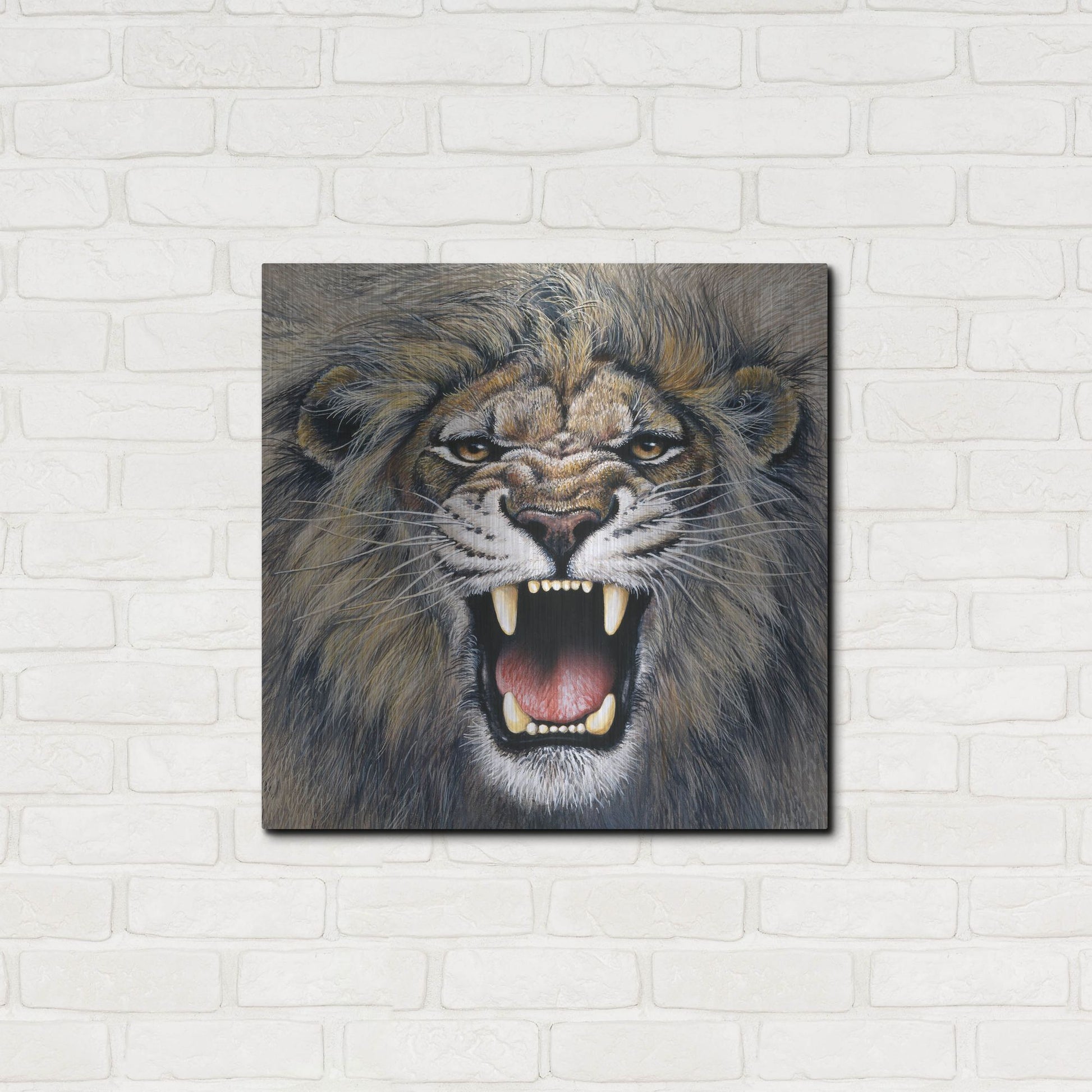 Luxe Metal Art 'Lion' by Harro Maass, Metal Wall Art,24x24