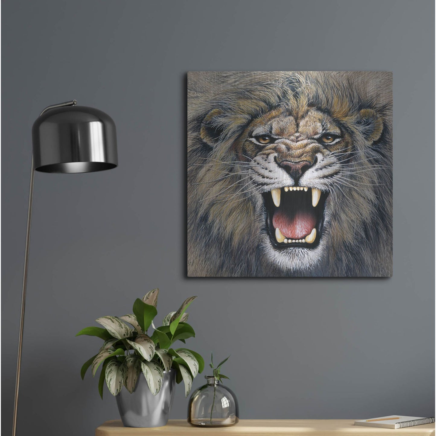 Luxe Metal Art 'Lion' by Harro Maass, Metal Wall Art,24x24