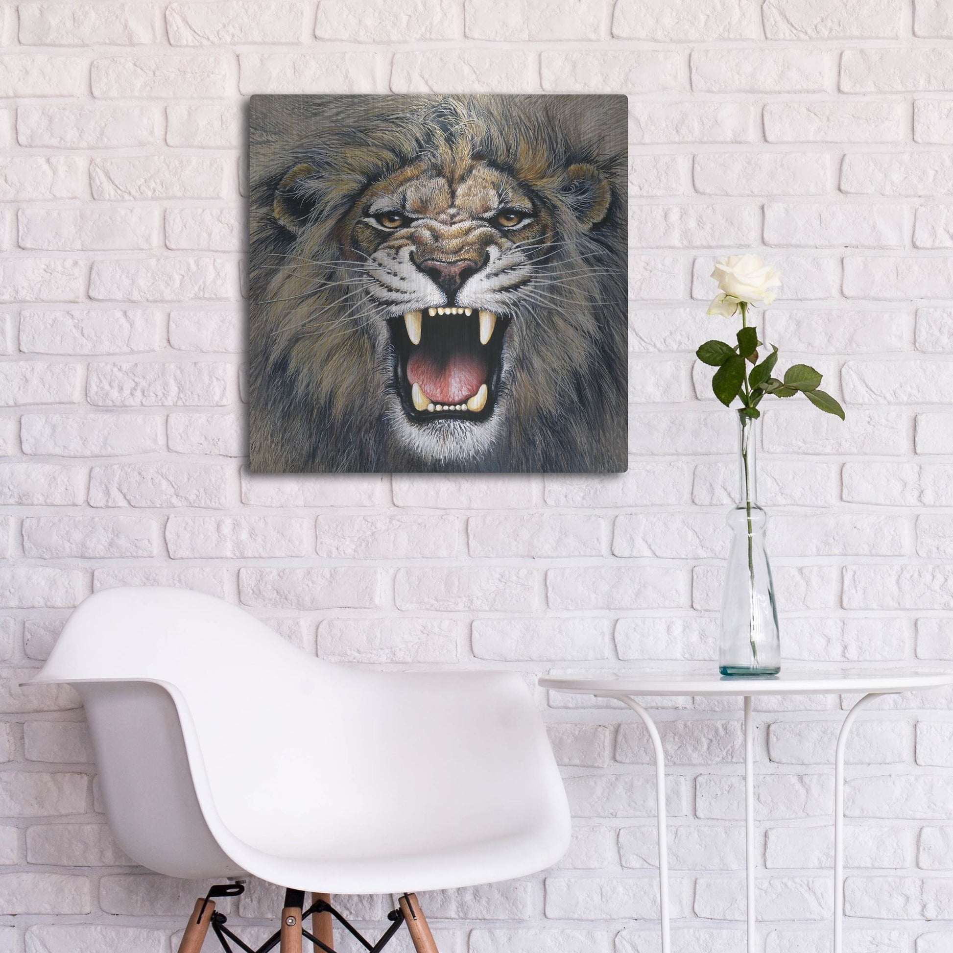 Luxe Metal Art 'Lion' by Harro Maass, Metal Wall Art,24x24