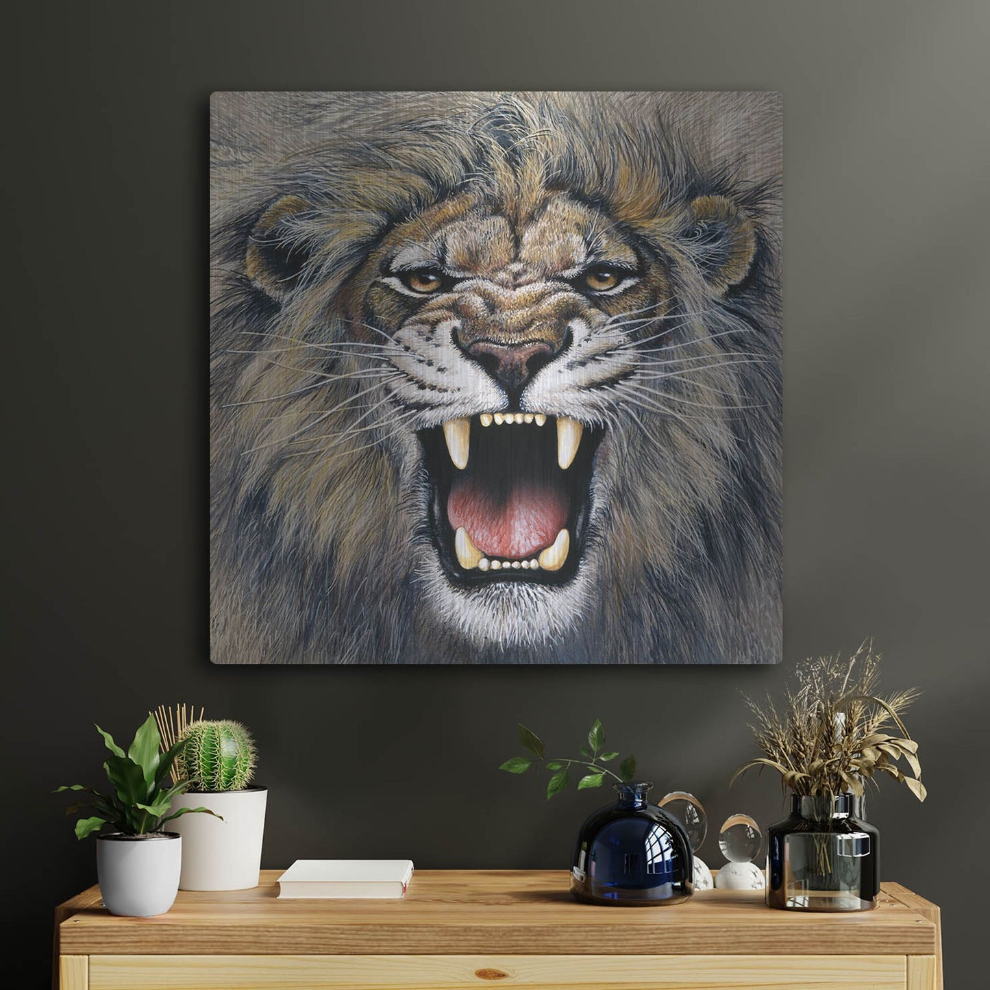 Luxe Metal Art 'Lion' by Harro Maass, Metal Wall Art,24x24