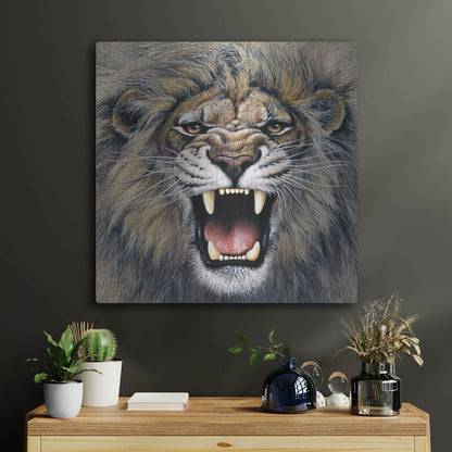 Luxe Metal Art 'Lion' by Harro Maass, Metal Wall Art,24x24