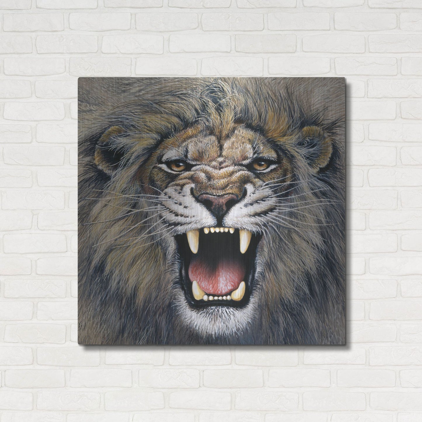 Luxe Metal Art 'Lion' by Harro Maass, Metal Wall Art,36x36