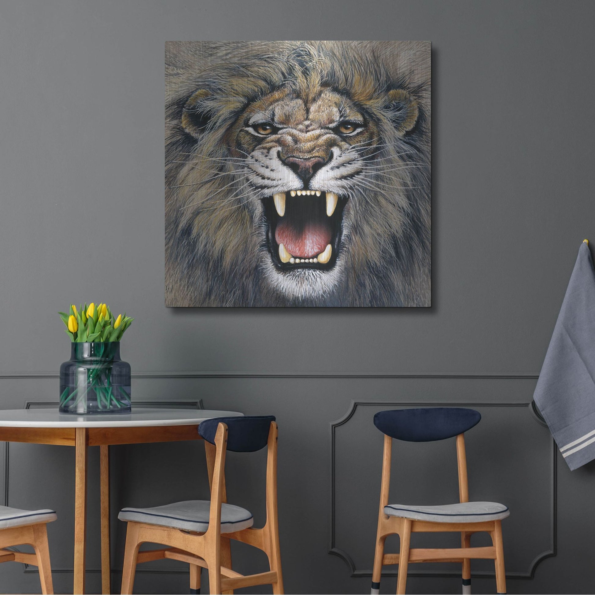 Luxe Metal Art 'Lion' by Harro Maass, Metal Wall Art,36x36