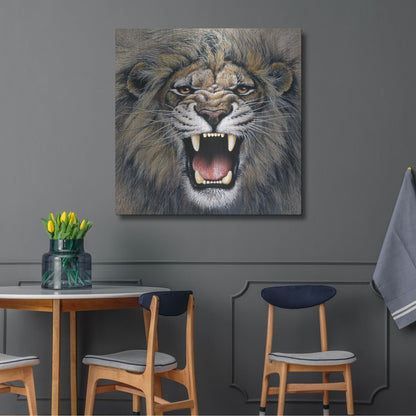 Luxe Metal Art 'Lion' by Harro Maass, Metal Wall Art,36x36