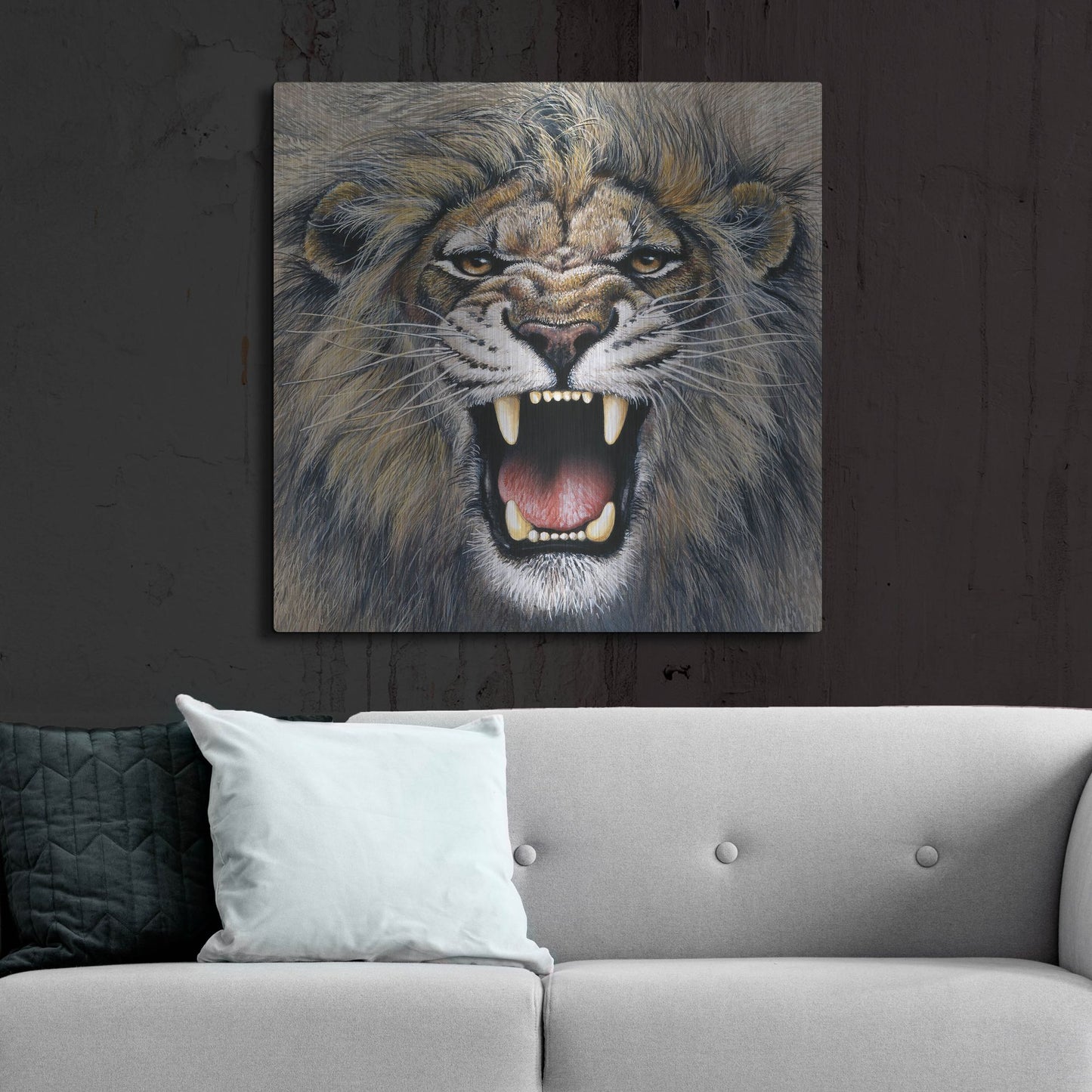 Luxe Metal Art 'Lion' by Harro Maass, Metal Wall Art,36x36