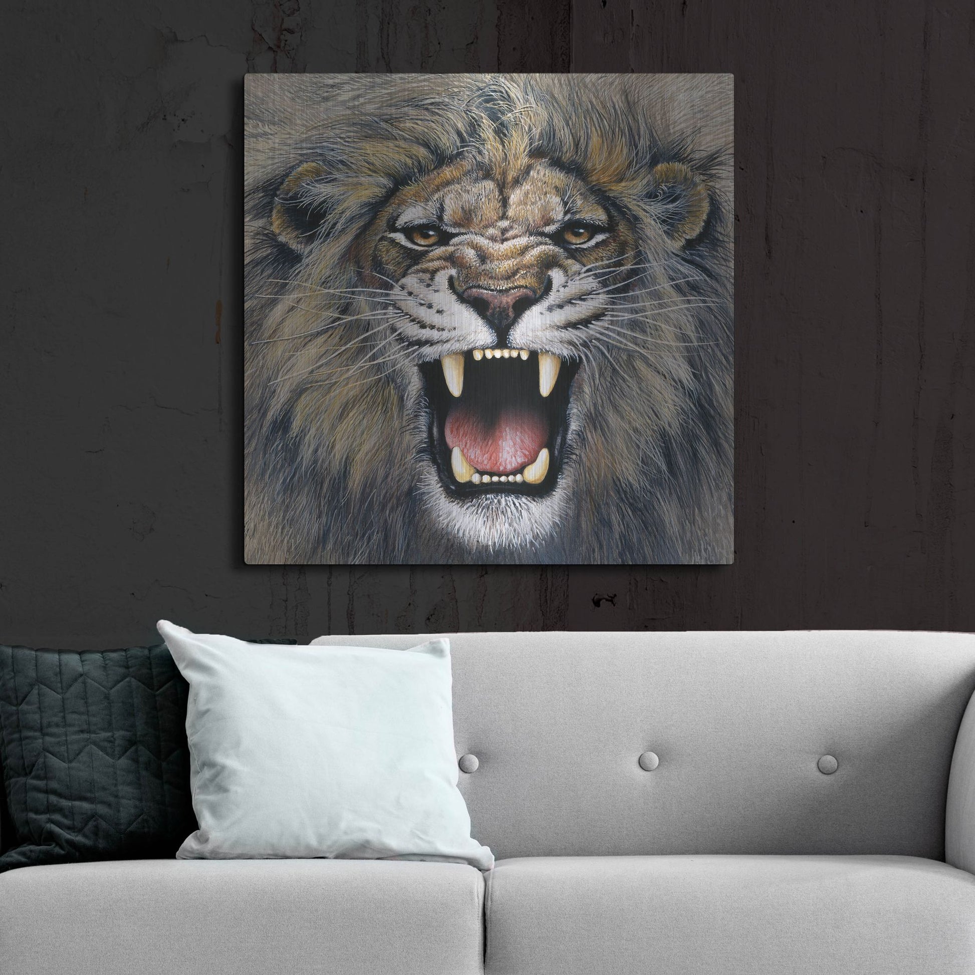 Luxe Metal Art 'Lion' by Harro Maass, Metal Wall Art,36x36