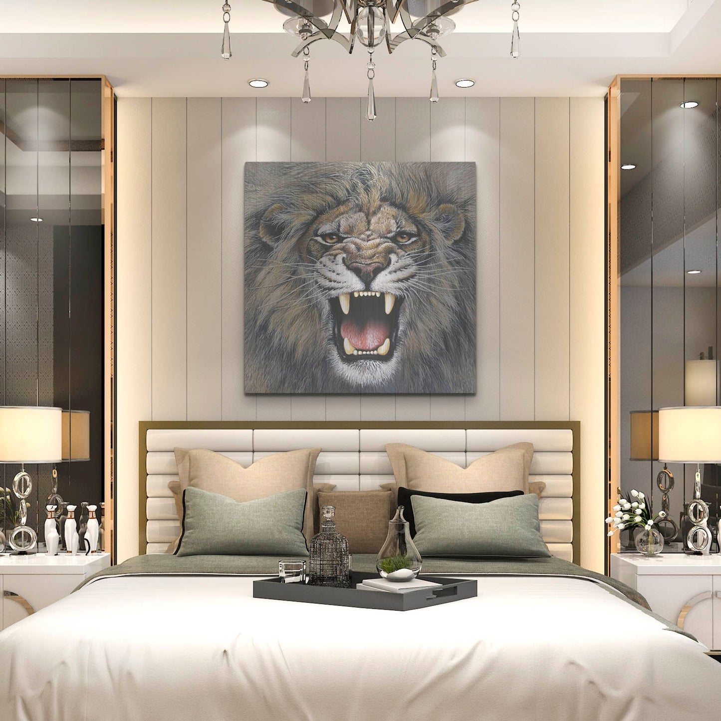 Luxe Metal Art 'Lion' by Harro Maass, Metal Wall Art,36x36