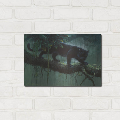 Luxe Metal Art 'Black Jaguar' by Harro Maass, Metal Wall Art,16x12