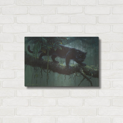 Luxe Metal Art 'Black Jaguar' by Harro Maass, Metal Wall Art,24x16