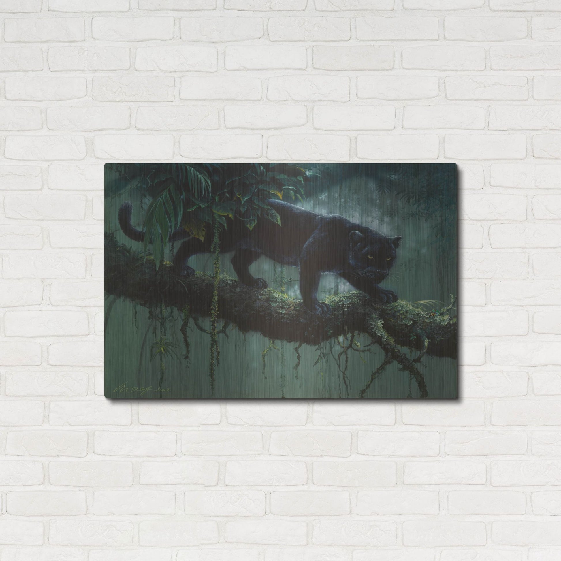 Luxe Metal Art 'Black Jaguar' by Harro Maass, Metal Wall Art,36x24