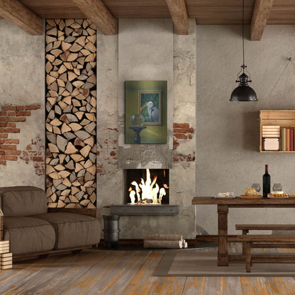 Luxe Metal Art 'Heron And Goldfish' by Harro Maass, Metal Wall Art,24x36