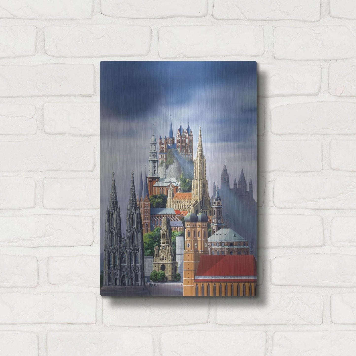 Luxe Metal Art 'German Cathedrals' by Harro Maass, Metal Wall Art,12x16