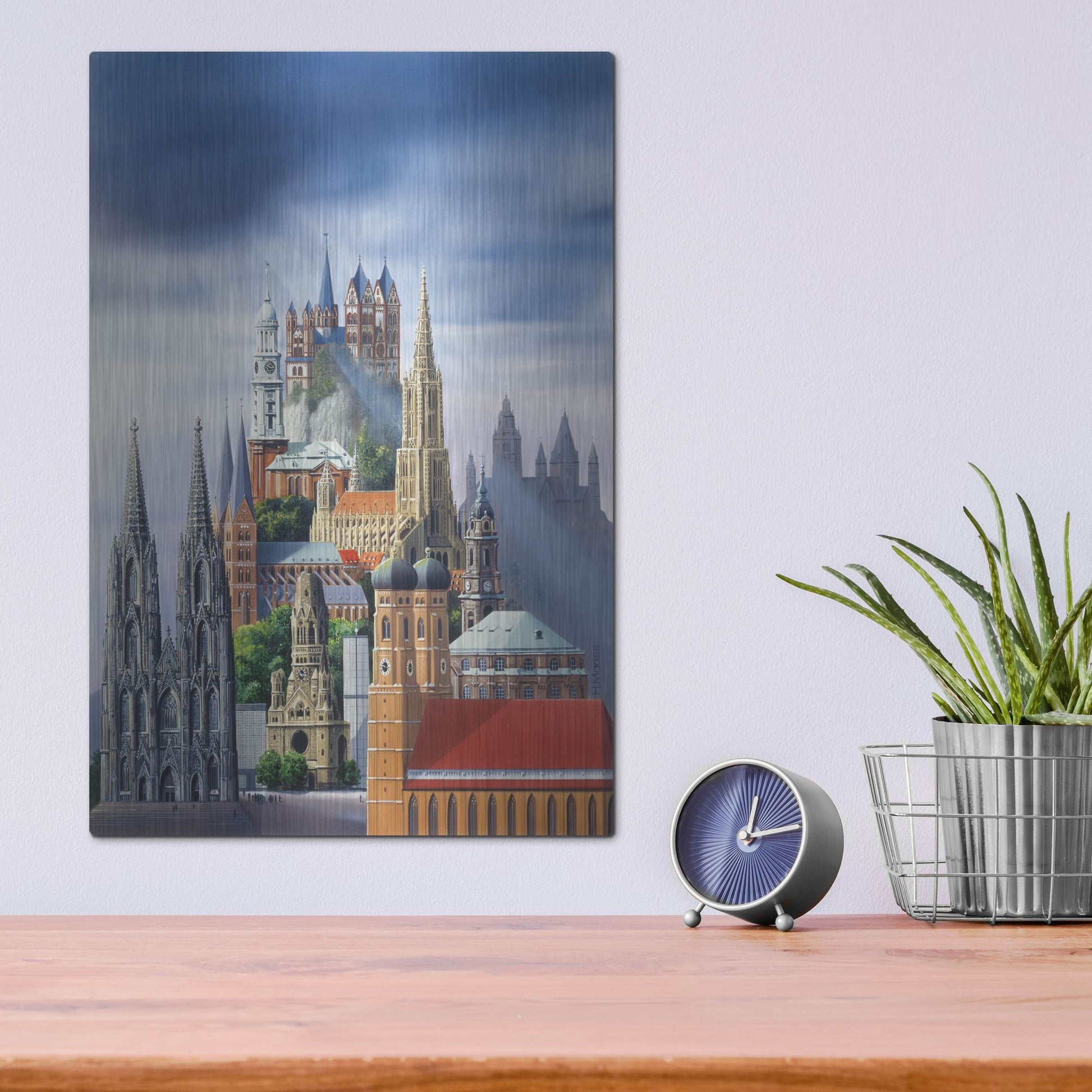 Luxe Metal Art 'German Cathedrals' by Harro Maass, Metal Wall Art,12x16