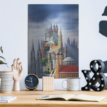 Luxe Metal Art 'German Cathedrals' by Harro Maass, Metal Wall Art,12x16