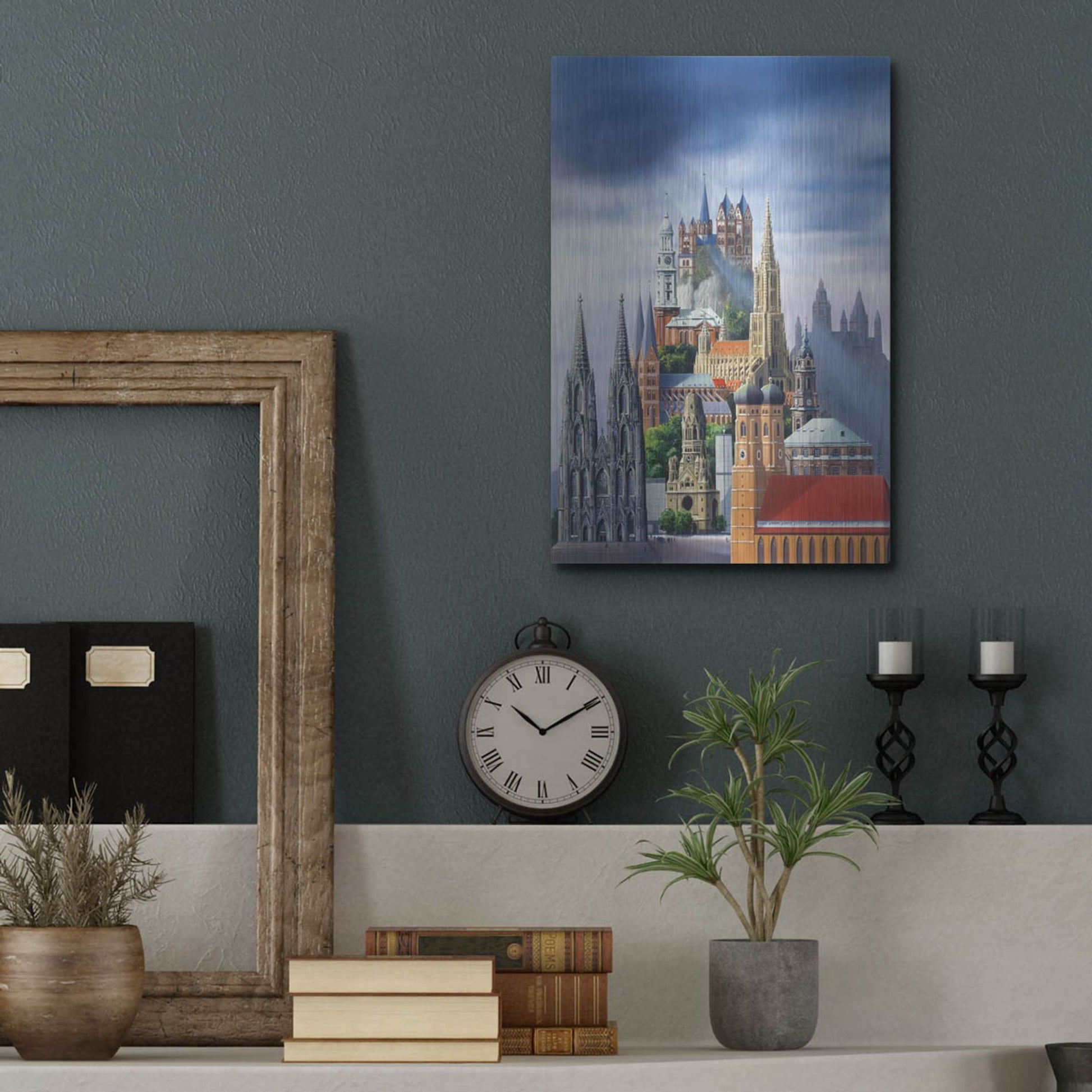 Luxe Metal Art 'German Cathedrals' by Harro Maass, Metal Wall Art,12x16