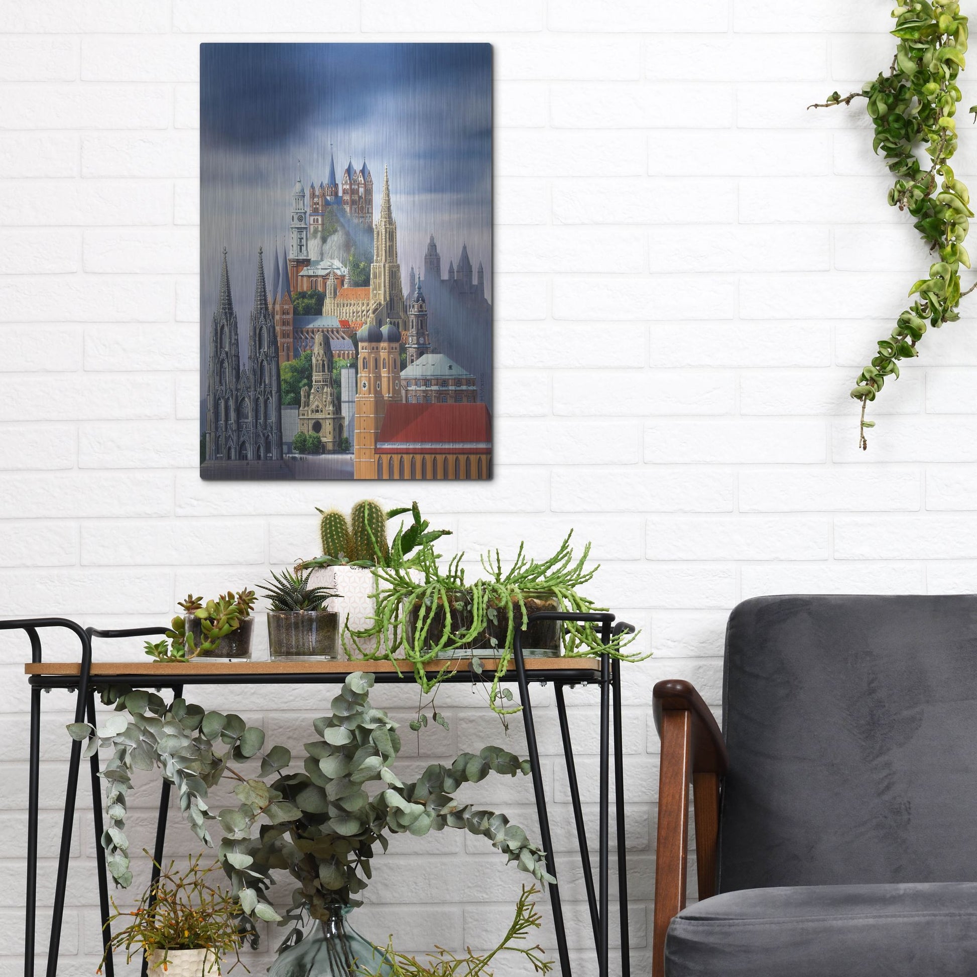 Luxe Metal Art 'German Cathedrals' by Harro Maass, Metal Wall Art,12x16