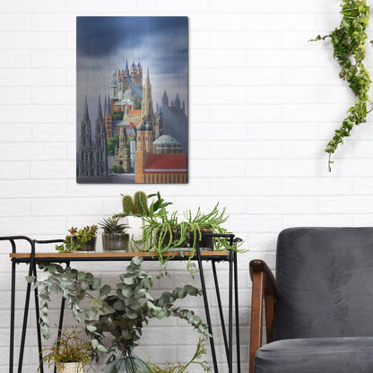 Luxe Metal Art 'German Cathedrals' by Harro Maass, Metal Wall Art,12x16
