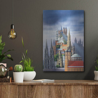 Luxe Metal Art 'German Cathedrals' by Harro Maass, Metal Wall Art,12x16