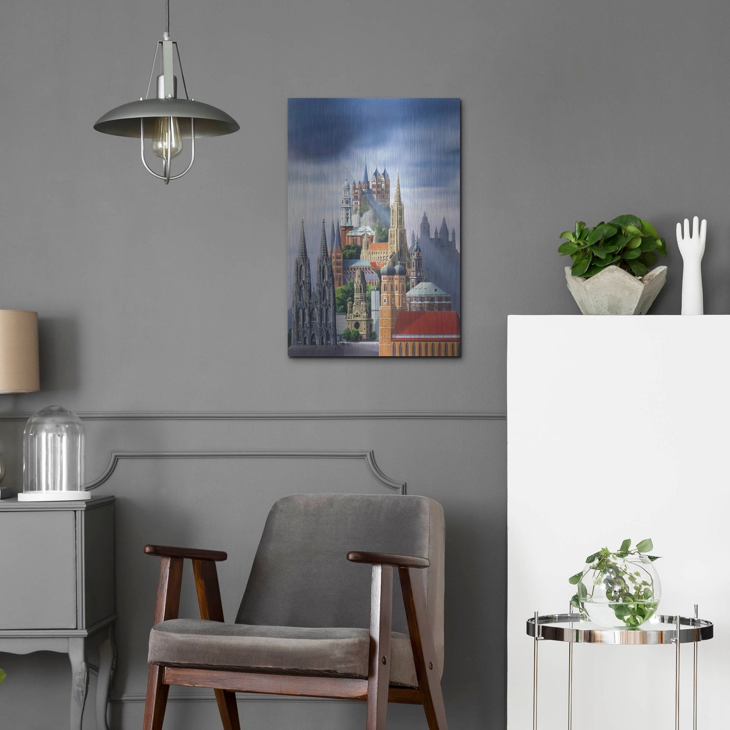 Luxe Metal Art 'German Cathedrals' by Harro Maass, Metal Wall Art,16x24