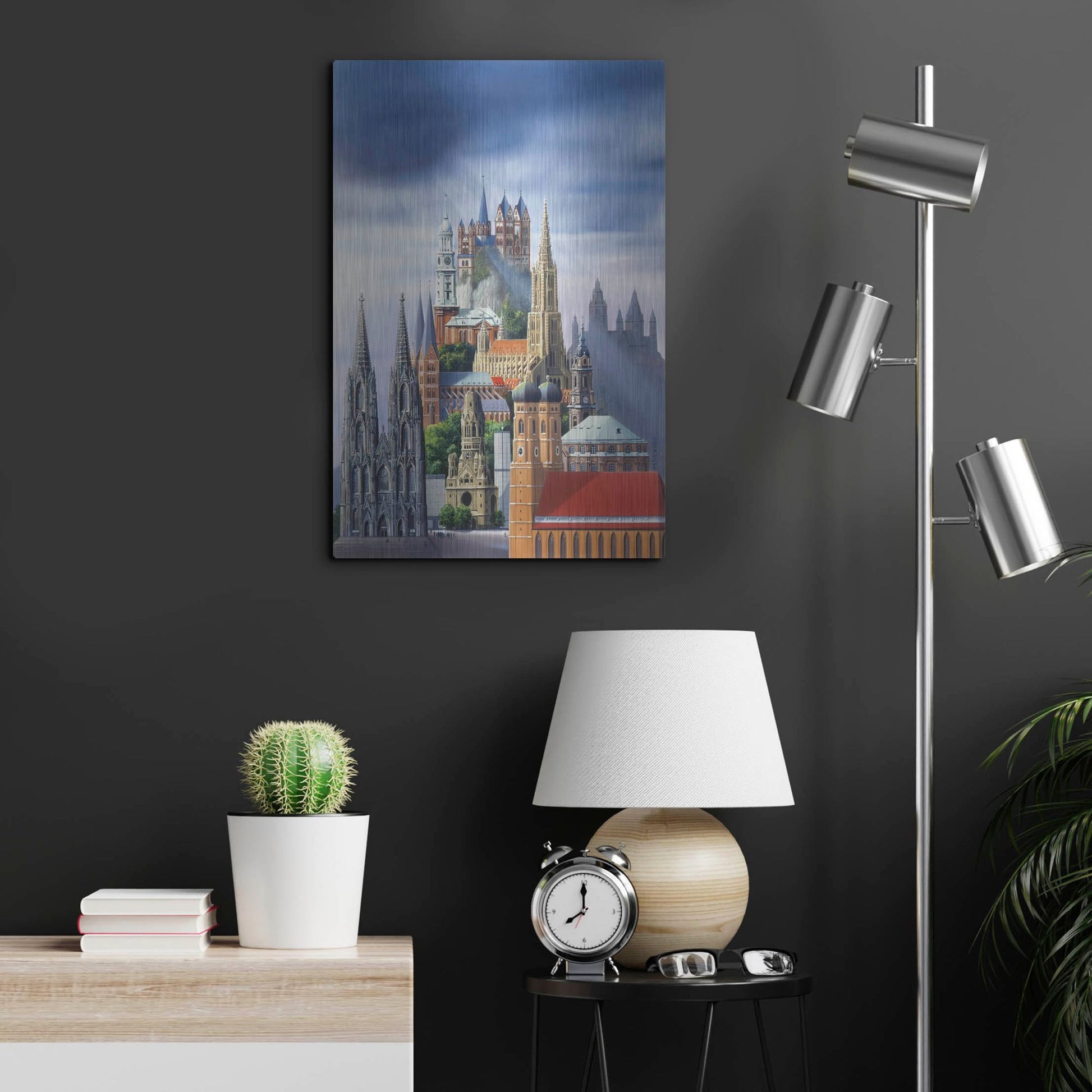 Luxe Metal Art 'German Cathedrals' by Harro Maass, Metal Wall Art,16x24
