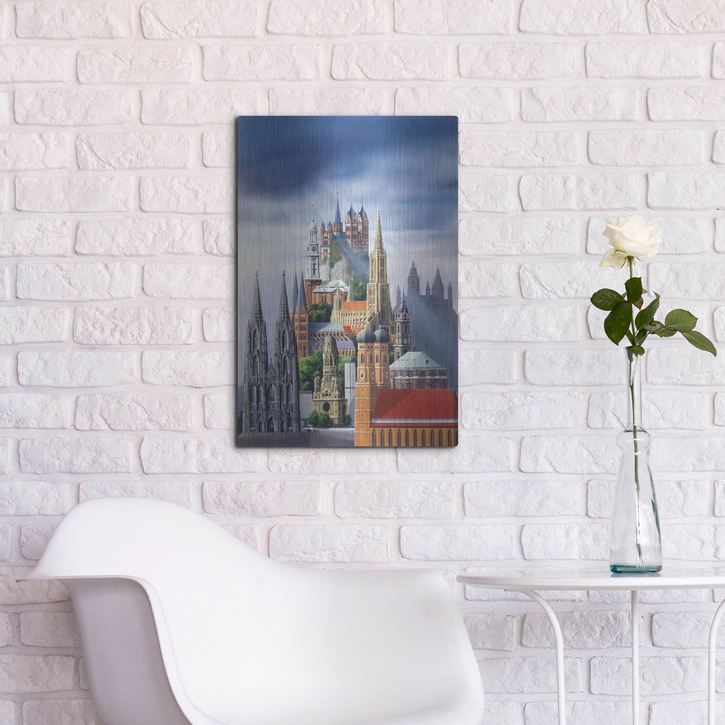 Luxe Metal Art 'German Cathedrals' by Harro Maass, Metal Wall Art,16x24