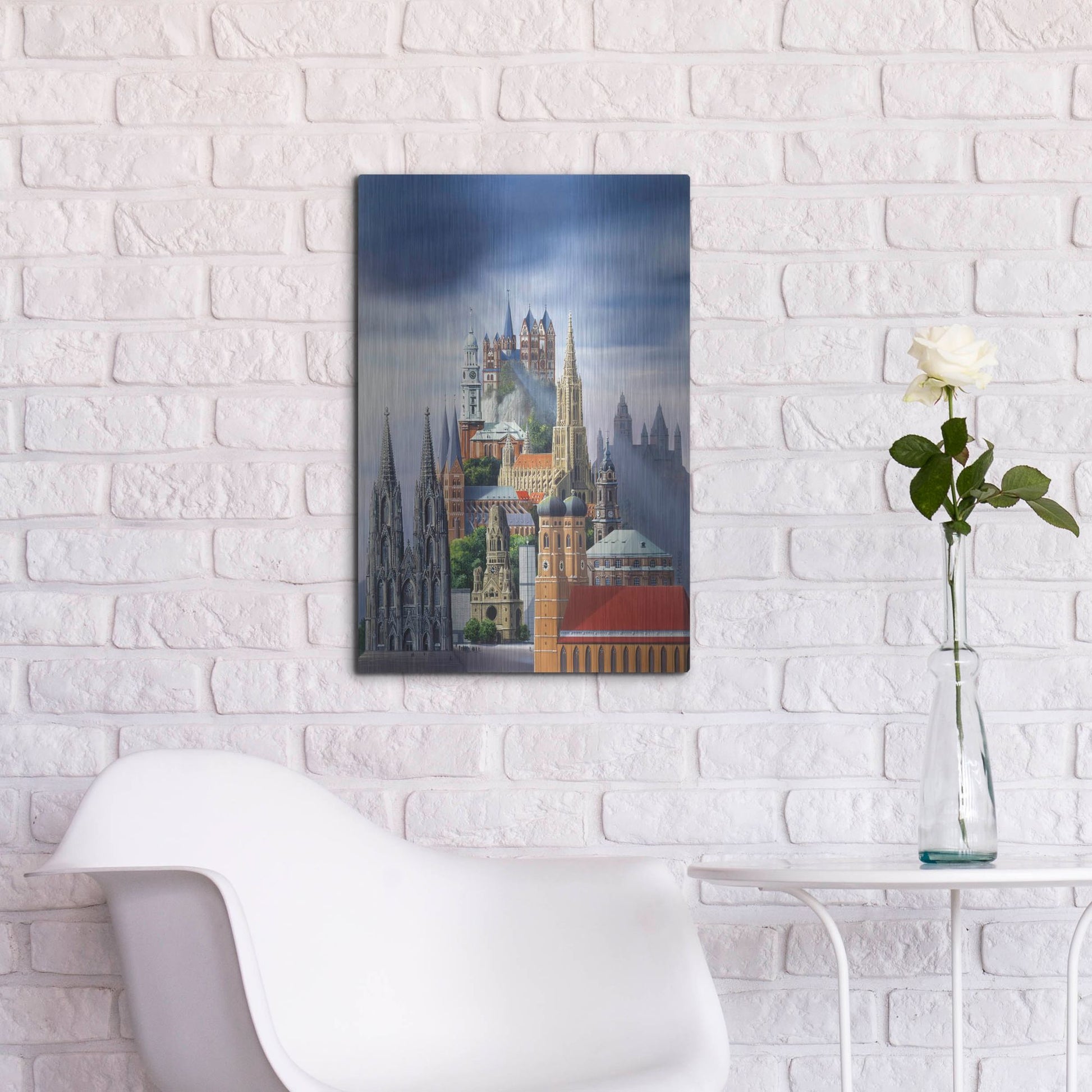 Luxe Metal Art 'German Cathedrals' by Harro Maass, Metal Wall Art,16x24