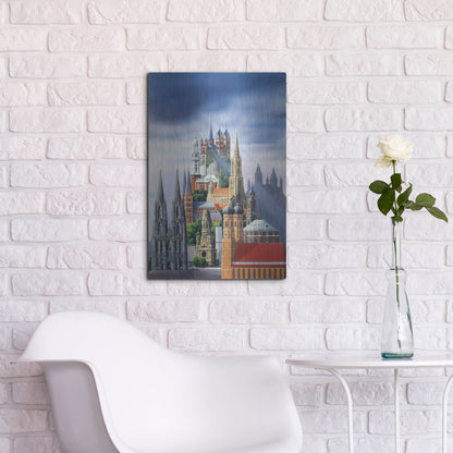 Luxe Metal Art 'German Cathedrals' by Harro Maass, Metal Wall Art,16x24