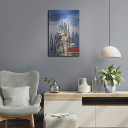 Luxe Metal Art 'German Cathedrals' by Harro Maass, Metal Wall Art,16x24
