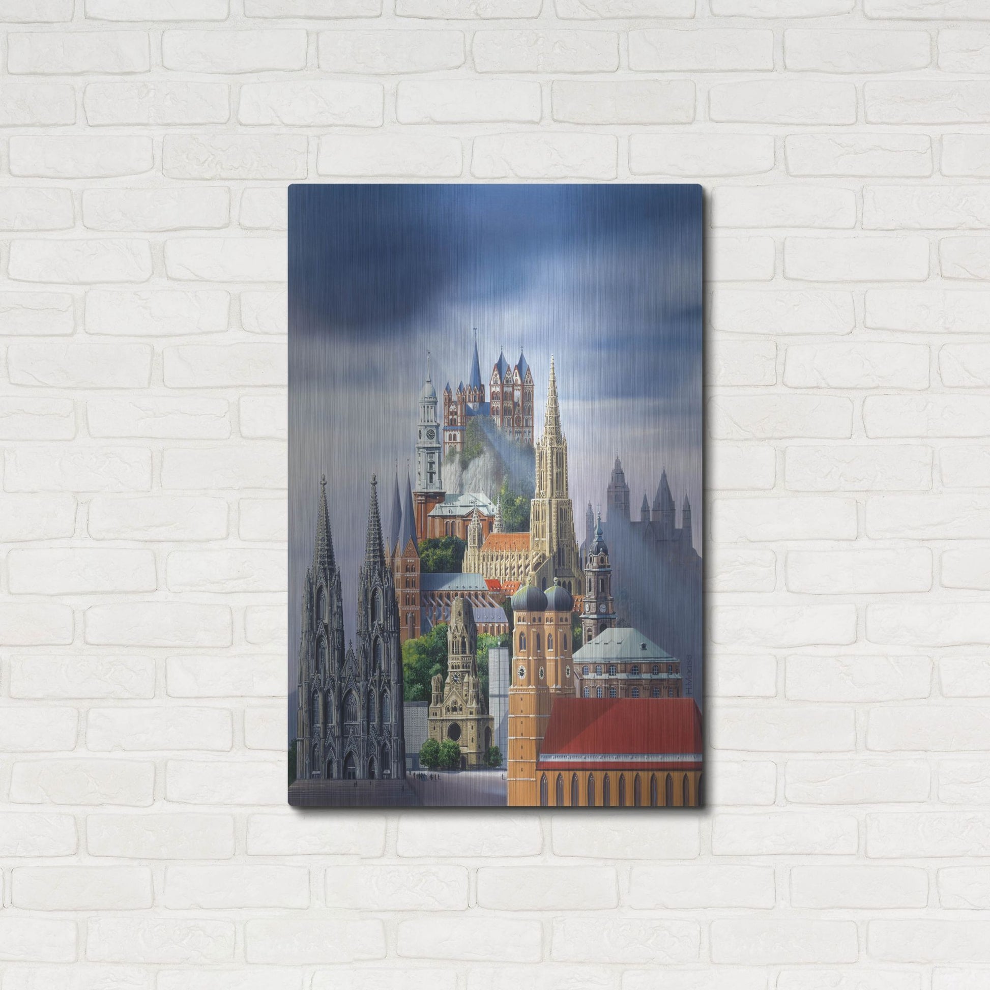 Luxe Metal Art 'German Cathedrals' by Harro Maass, Metal Wall Art,24x36