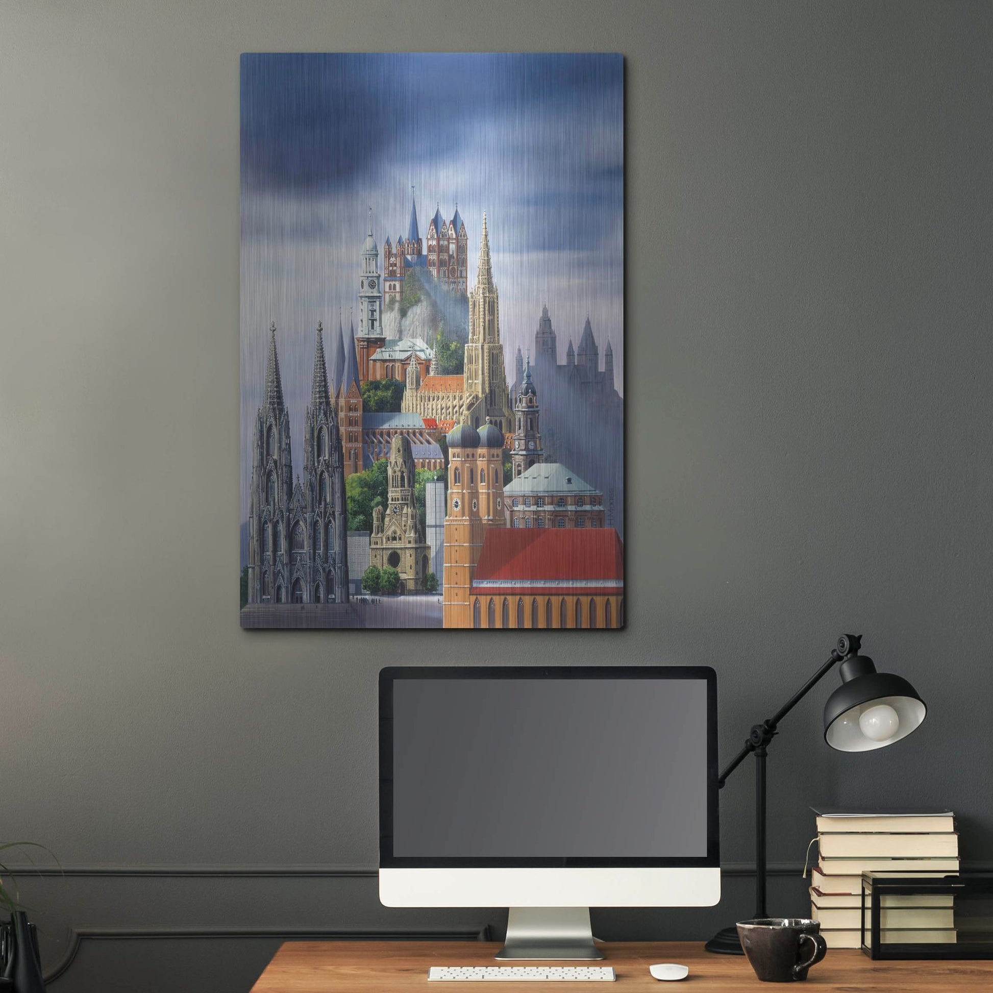 Luxe Metal Art 'German Cathedrals' by Harro Maass, Metal Wall Art,24x36