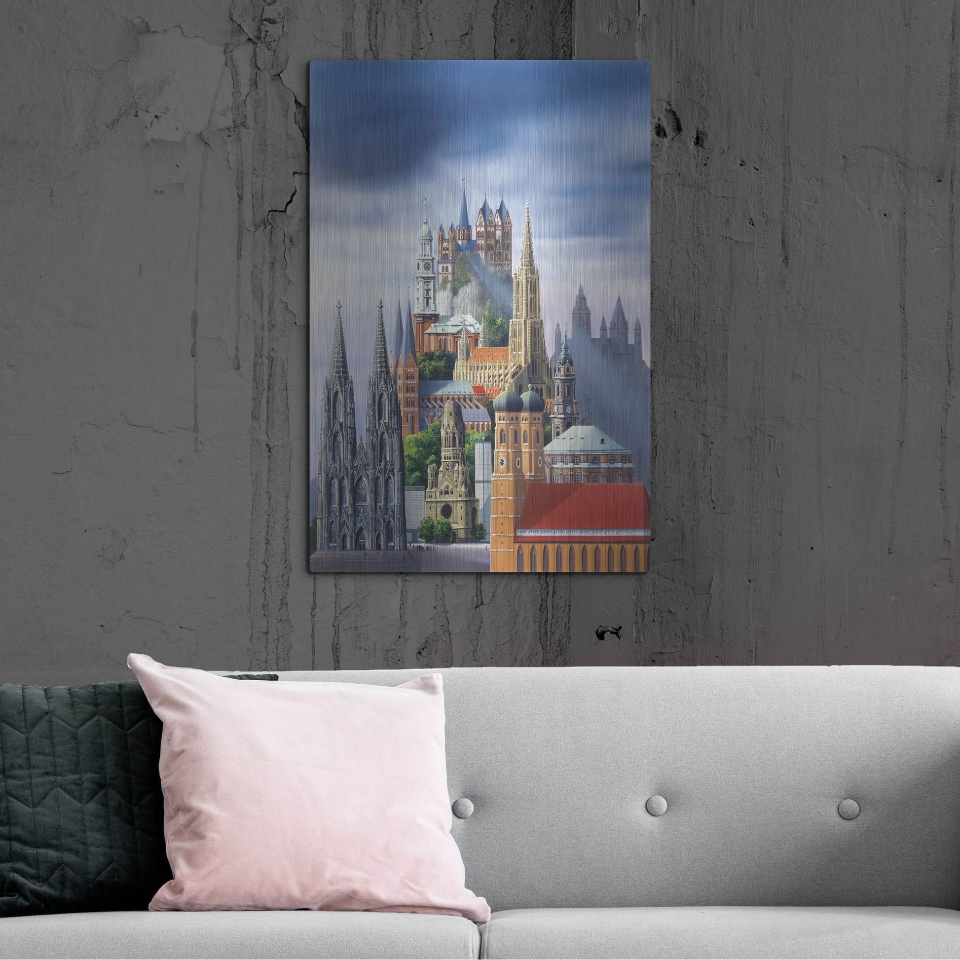 Luxe Metal Art 'German Cathedrals' by Harro Maass, Metal Wall Art,24x36