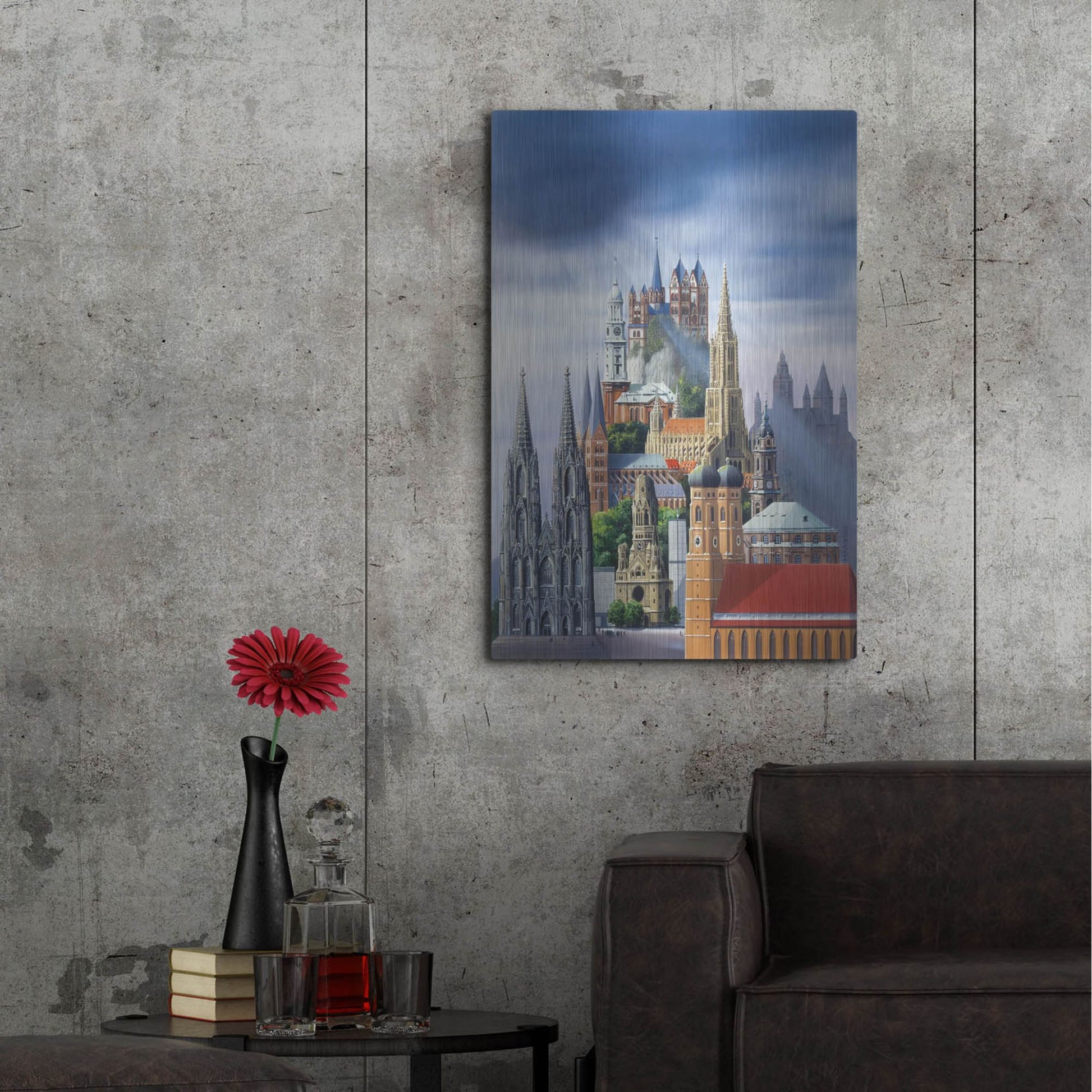 Luxe Metal Art 'German Cathedrals' by Harro Maass, Metal Wall Art,24x36