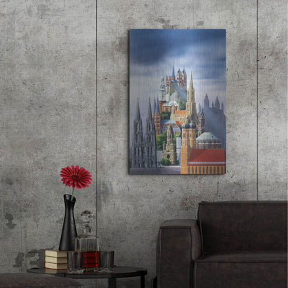 Luxe Metal Art 'German Cathedrals' by Harro Maass, Metal Wall Art,24x36