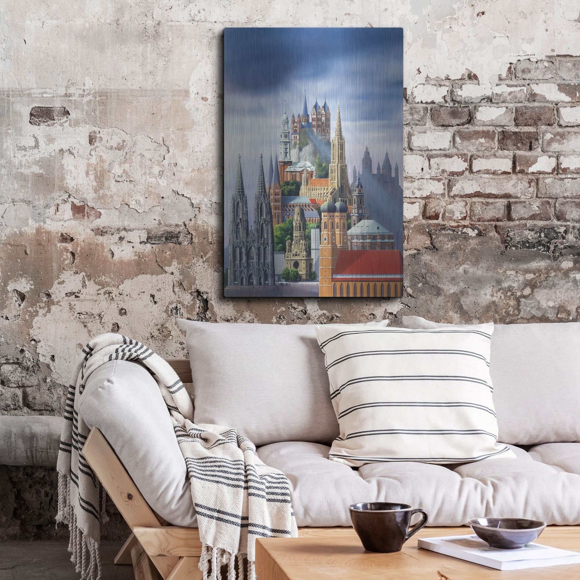 Luxe Metal Art 'German Cathedrals' by Harro Maass, Metal Wall Art,24x36