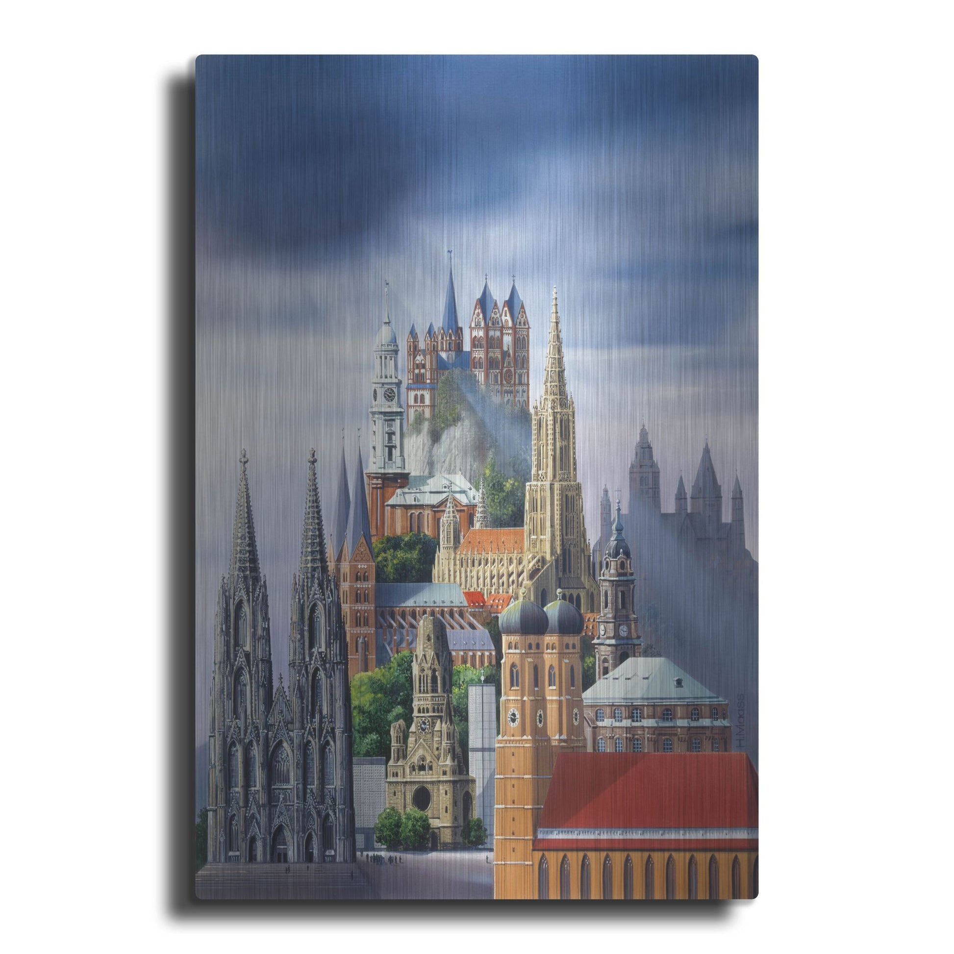 Luxe Metal Art 'German Cathedrals' by Harro Maass, Metal Wall Art