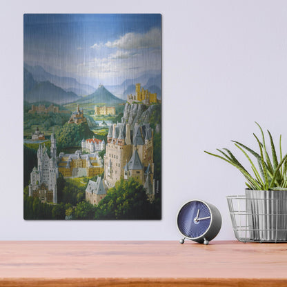 Luxe Metal Art 'German Castles' by Harro Maass, Metal Wall Art,12x16