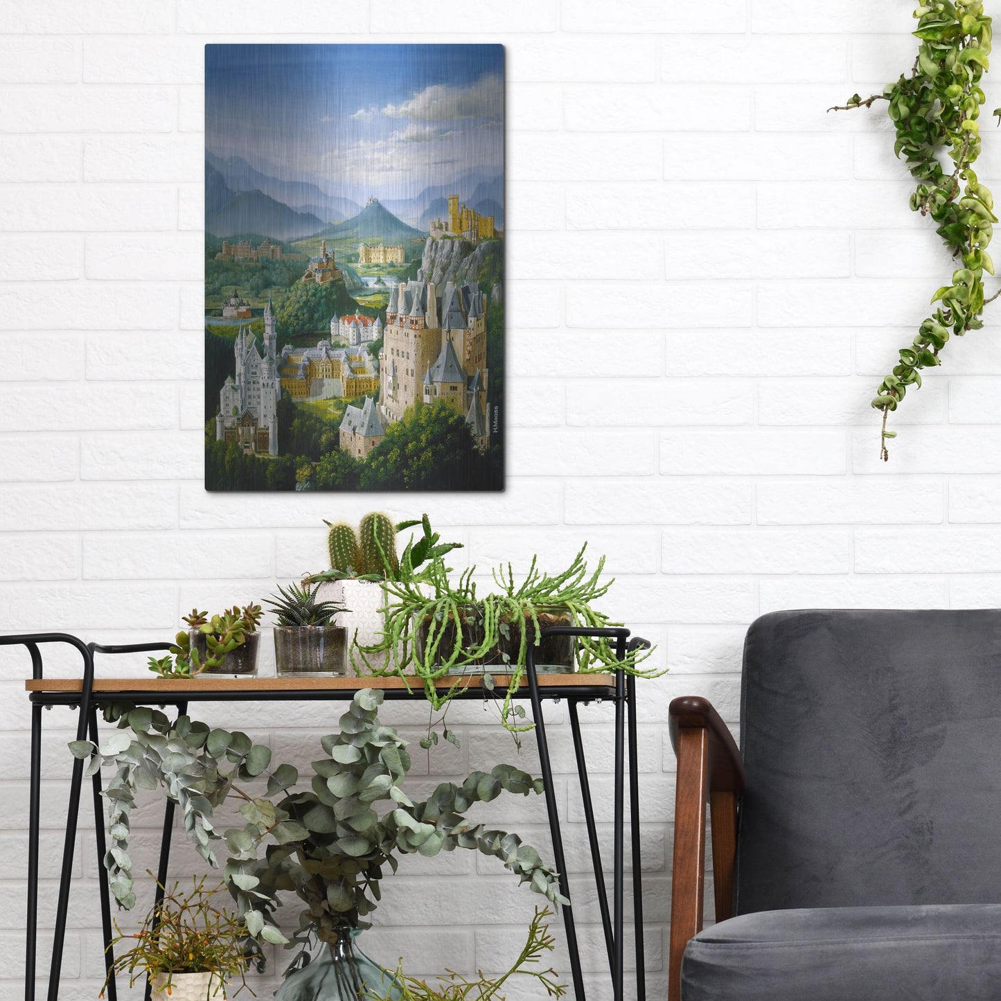 Luxe Metal Art 'German Castles' by Harro Maass, Metal Wall Art,12x16