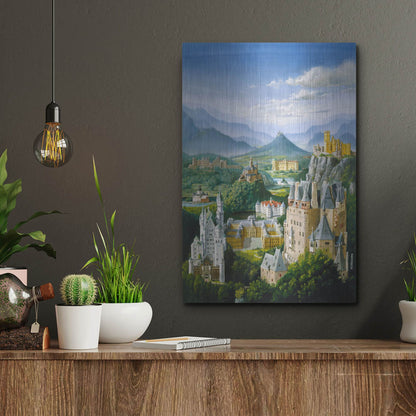 Luxe Metal Art 'German Castles' by Harro Maass, Metal Wall Art,12x16